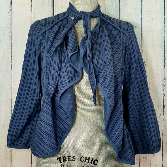 CAbi Jackets & Blazers - CAbi Cascade Peplum Jacket Striped Blue   